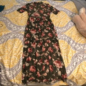 Sheer Floral Maxi Dress